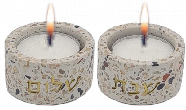 Candle Holders Cement Terrazzo and Marble Small