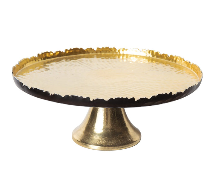 Bk & Gold Hammered Tray-1