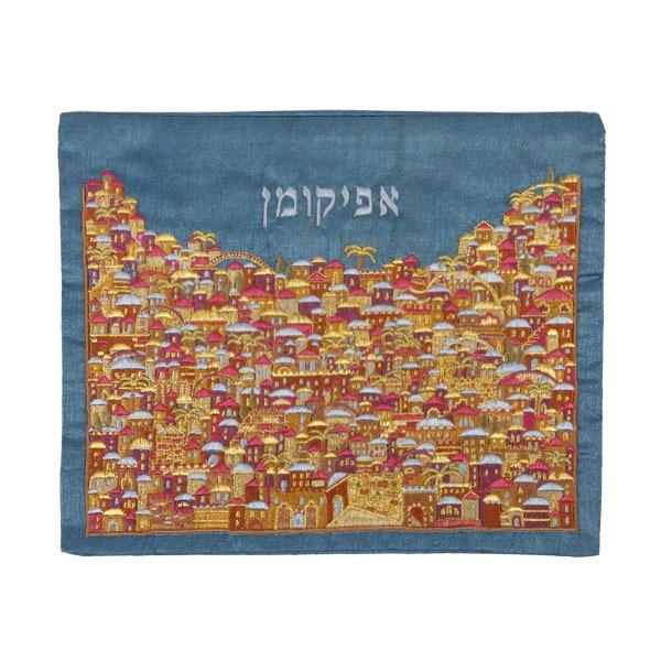 Afikoman Cover - Full Embroidery - Jerusalem Multicolor 