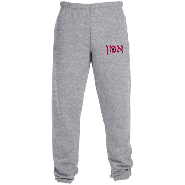 Amen Hamsa Blessed Sweatpants with Pockets Pants Oxford Grey S 