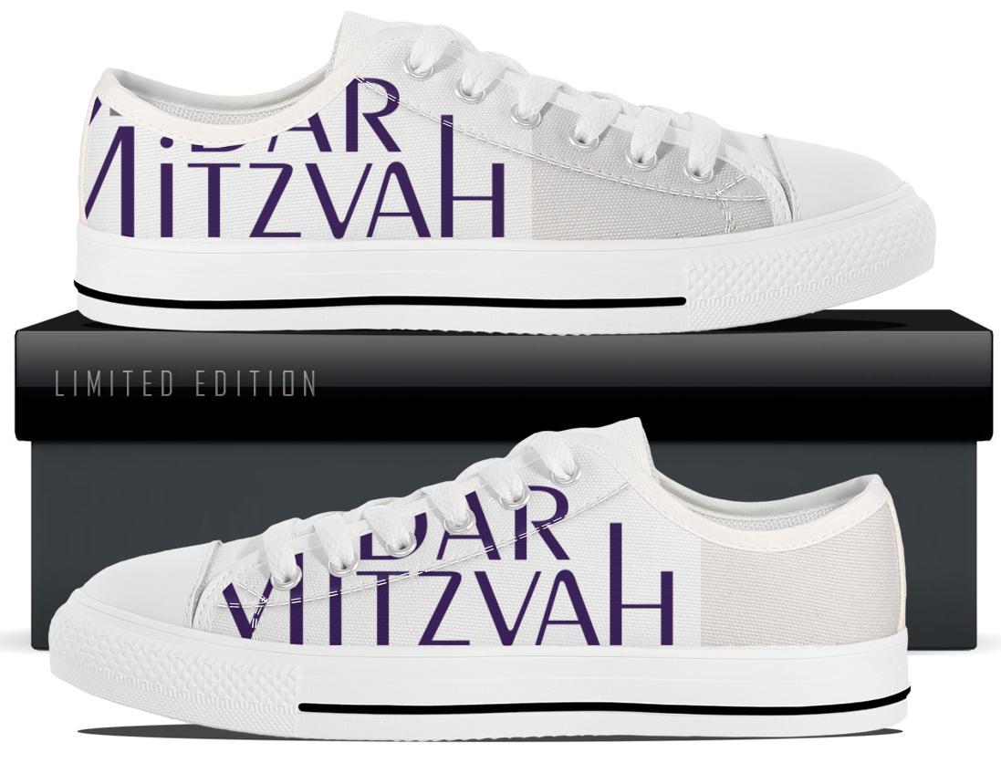 Custom Bat Mitzvah Logo Painted and Personalized Converse High 