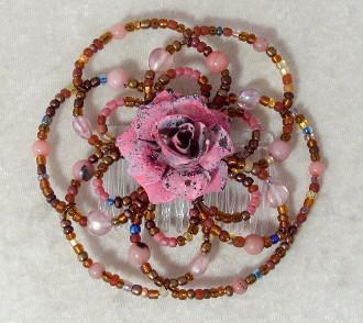Beaded Kippah For Women In 50 Color Designs ! Desert Rose 