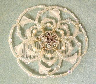 Beaded Kippah For Women In 50 Color Designs ! Snow Lilies 