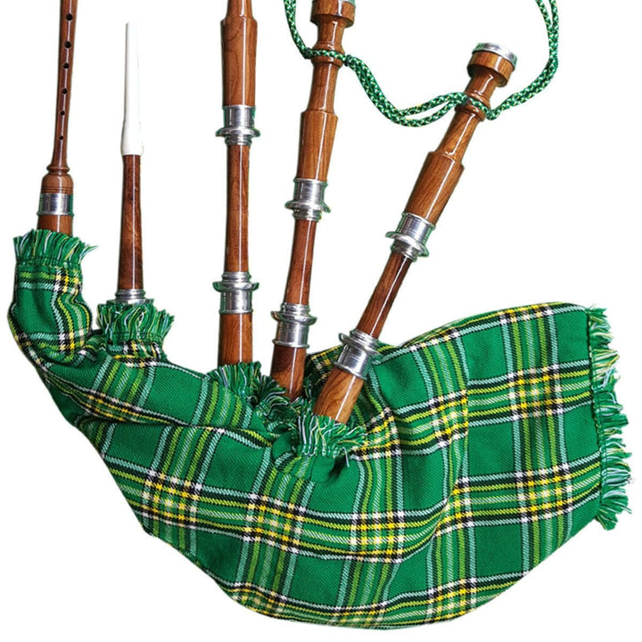 Black & Rosewood Irish Bagpipes With Full Metal Fittings In All Finishes Rosewood Green 