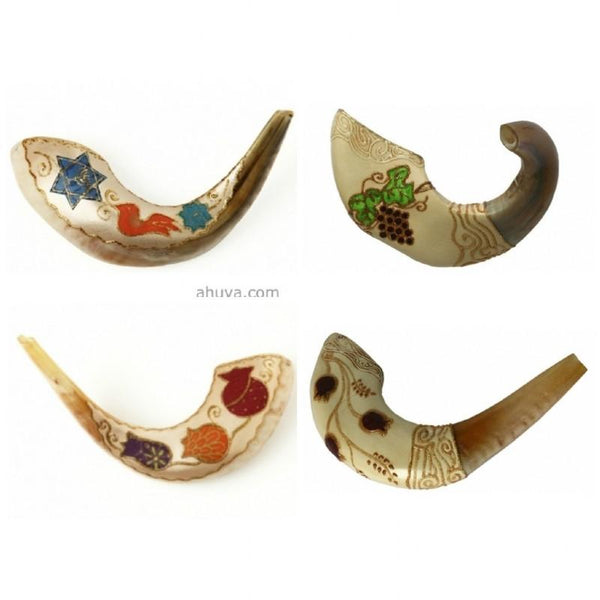 Decorated Shofar Ram Horn 
