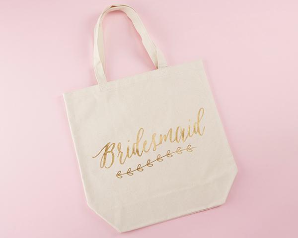 Gold Foil Bridesmaid Canvas Makeup Bag 