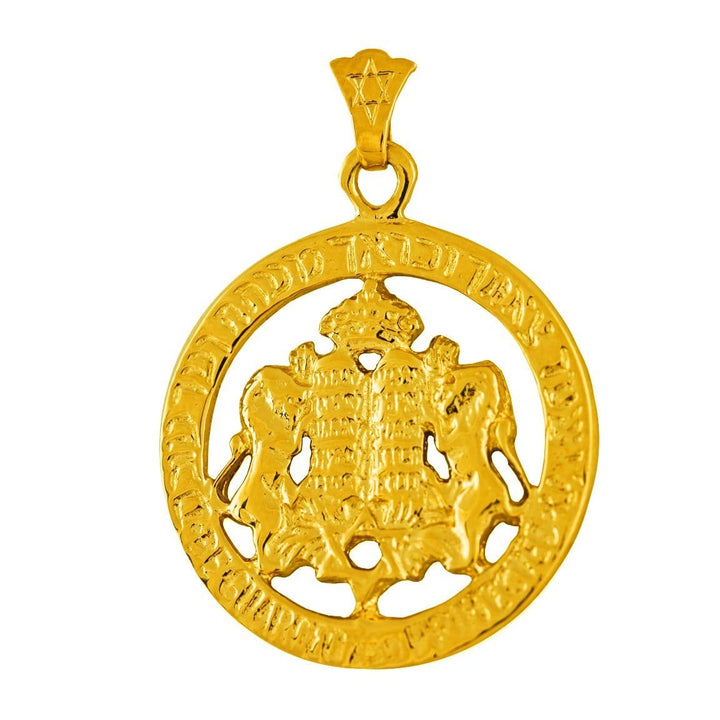 Gold Pendant Necklace 10 Commandments 