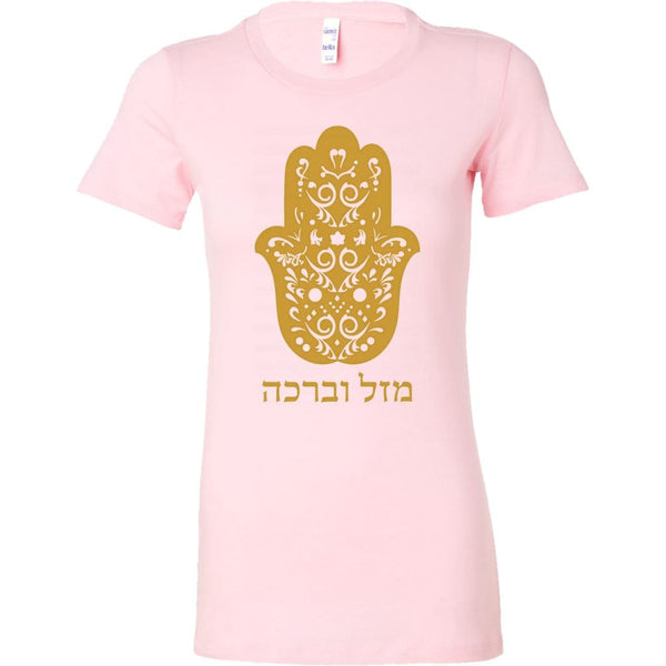 Hamsa Mazel Women's Apparel Tops T-shirt Bella Womens Shirt Pink S