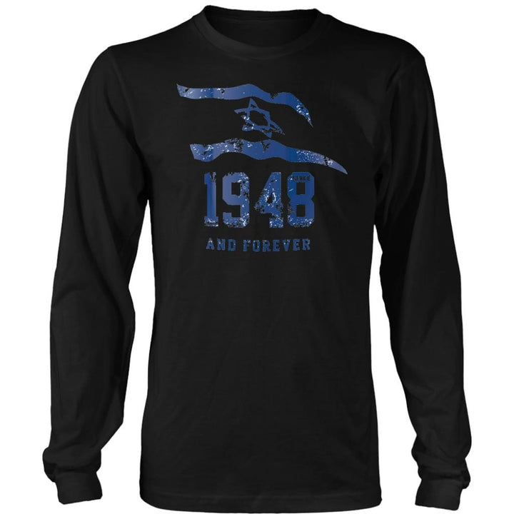 Israel 1948 and Forever Men's Shirts T-shirt District Long Sleeve Shirt Black S