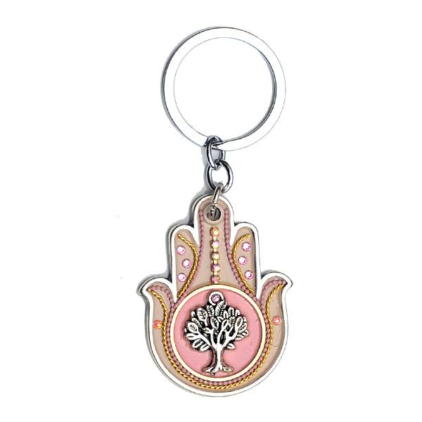 Jeweled Hamsa Keyrings & Keychains Pink 