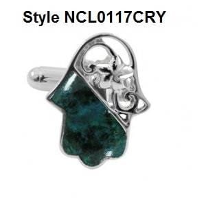 Men's Cufflinks Collection Chrysocolla & Onyx Stones NCL0117CRY 
