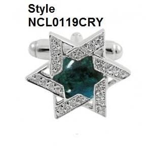 Men's Cufflinks Collection Chrysocolla & Onyx Stones NCL0119CRY 