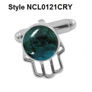 Men's Cufflinks Collection Chrysocolla & Onyx Stones NCL0121CRY 