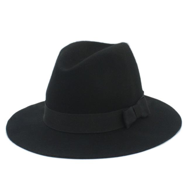 Men's Felt Fedora Hat Black 