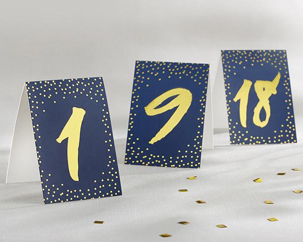 tented foil Navy and Gold Foil Tented Table Numbers (1-18) – ahuva.com