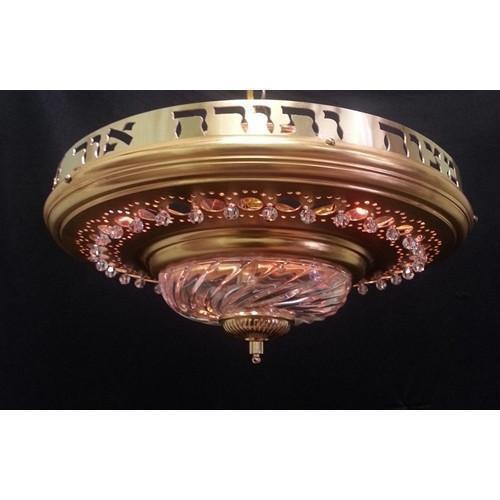 Ner Tamid Eternal Lamp Light in Brass & Crystal 