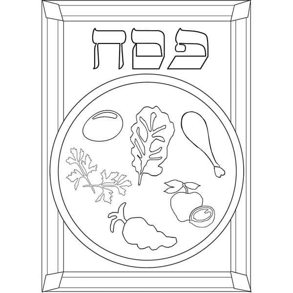Passover Seder Plate Coloring Page