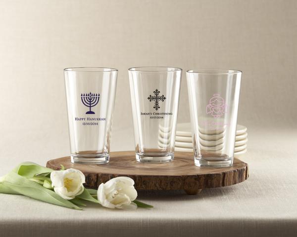 Personalized 16 oz. Stadium Cup - Adult Birthday Personalized 16 oz. Pint Glass (Religious Designs) 