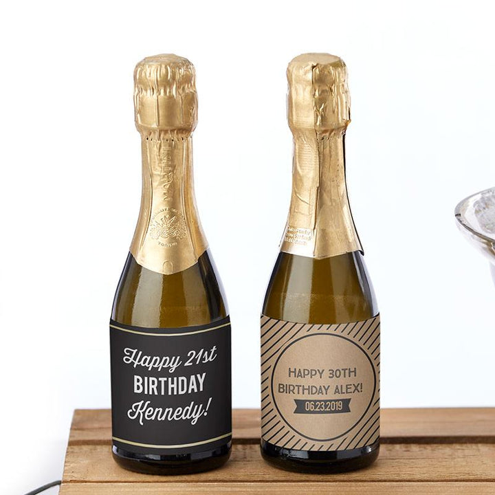 Personalized Mini Wine Bottle Labels - Eat, Drink, & Be Married Personalized Mini Wine Bottle Labels - Boozy Birthday 
