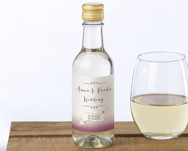 Personalized Mini Wine Bottle Labels - Eat, Drink, & Be Married Personalized Mini Wine Bottle Labels - Vineyard 