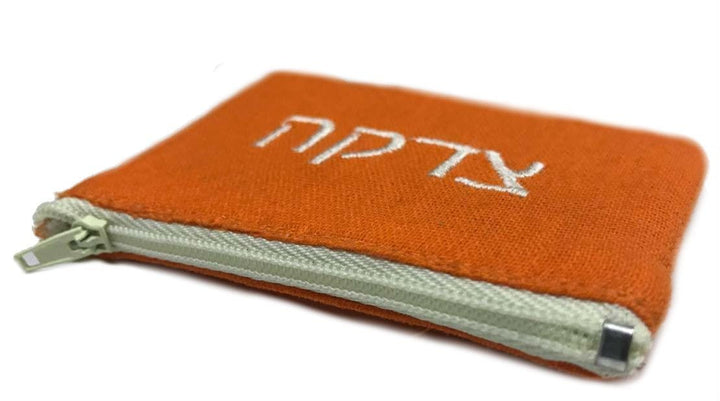Personalized Tzedakah Pocket Purse Zipper Bags 