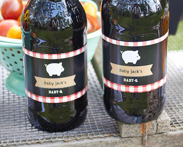 Personalized Water Bottle Labels - Kate's Nautical Wedding Collection Personalized Water Bottle Labels - BBQ 