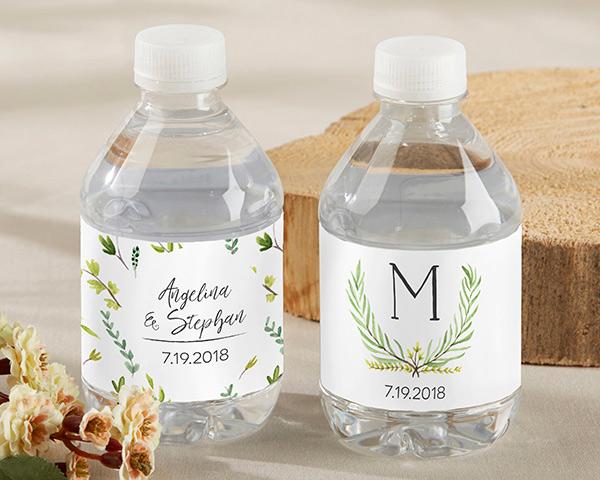 Personalized Water Bottle Labels - Kate's Nautical Wedding Collection Personalized Water Bottle Labels - Botanical Garden 