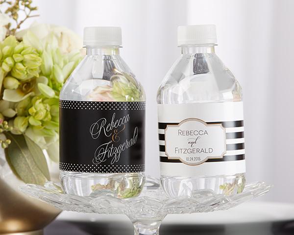 Personalized Water Bottle Labels - Kate's Nautical Wedding Collection Personalized Water Bottle Labels - Classic 