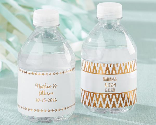 Personalized Water Bottle Labels - Kate's Nautical Wedding Collection Personalized Water Bottle Labels - Copper Foil 