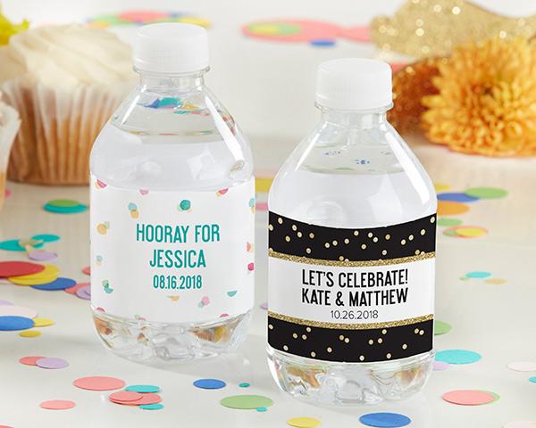Personalized Water Bottle Labels - Kate's Nautical Wedding Collection Personalized Water Bottle Labels - Party Time 
