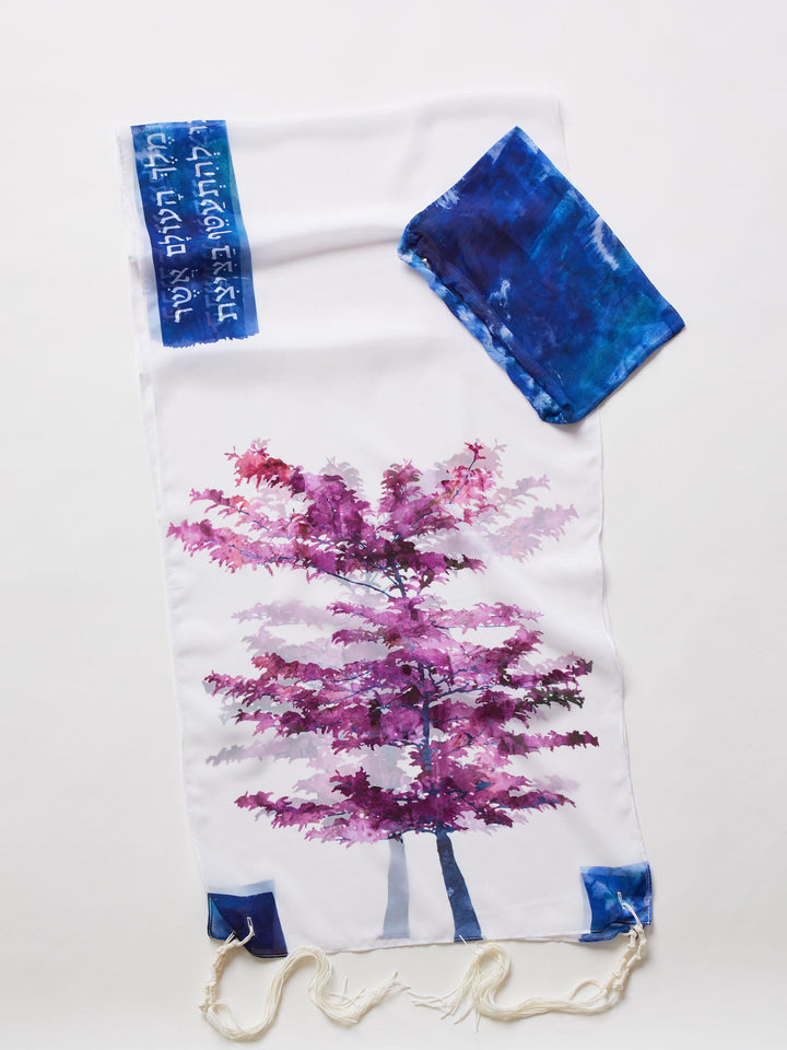 Purple Tree Tallit by Sara Resnik Tallit 