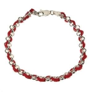 Red String Heavy Silver Kabbalah Bracelet 