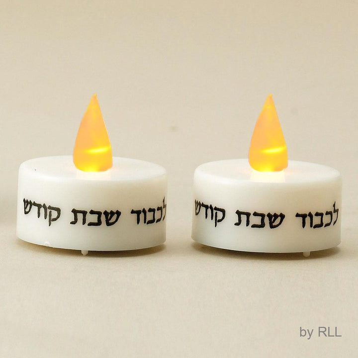 Shabbat Candles With Led Lights, Batt Incl, Set Of 2, Gift Box CEREMONIAL 