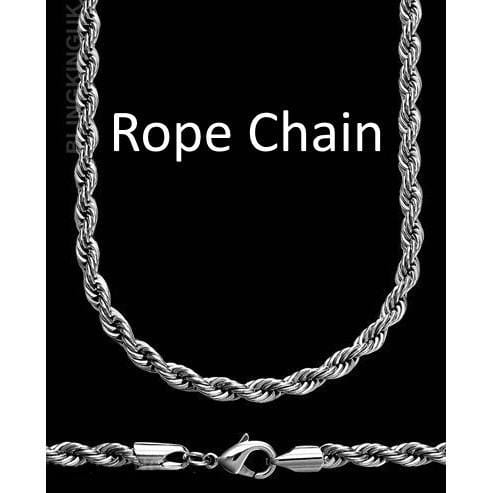 Silver Jewelry Chains For Pendants Rope Chain 24&quot; 