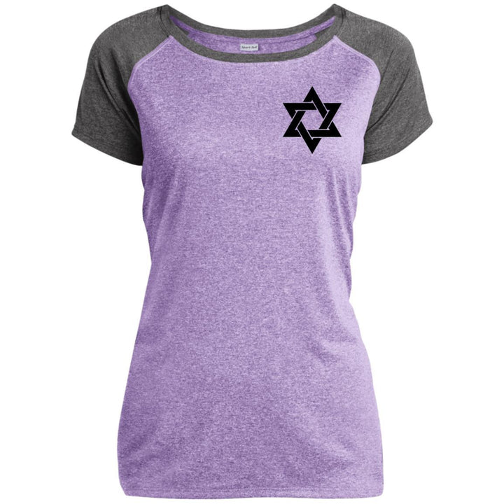 Star of David Sport-Tek Ladies Performance T-Shirt T-Shirts Purple Heather/Graphite Heather X-Small 