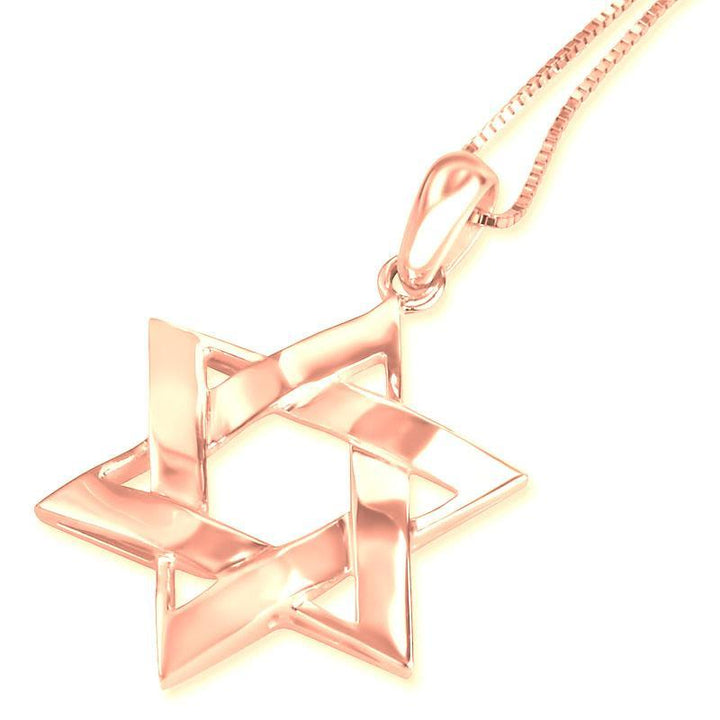 Sterling Silver Star of David Necklace Gold Plated 16" 