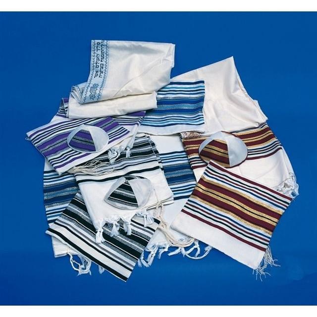 Tallit Prayer Shawl Jewish Gold Blue Made in Israel with Bag Gift Talit  Tallits