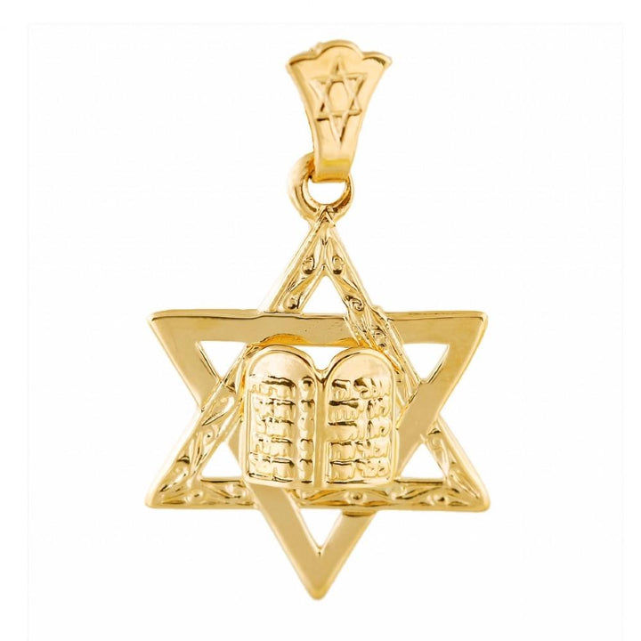 Traditional Star Of David With 2 Tablets 16 inches Chain (40 cm) 