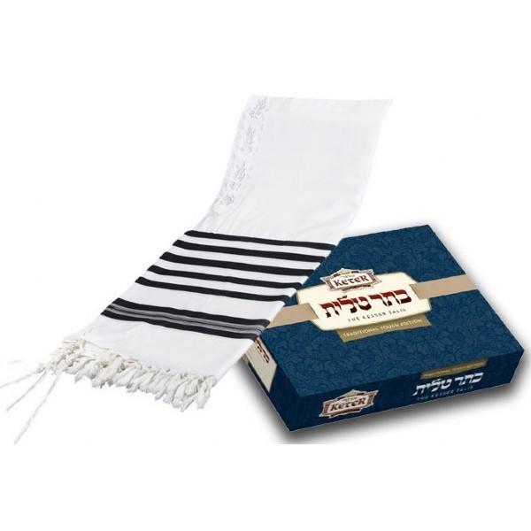 Wool Prima Tallit (Prayer Shawl) – Black, Religious Articles