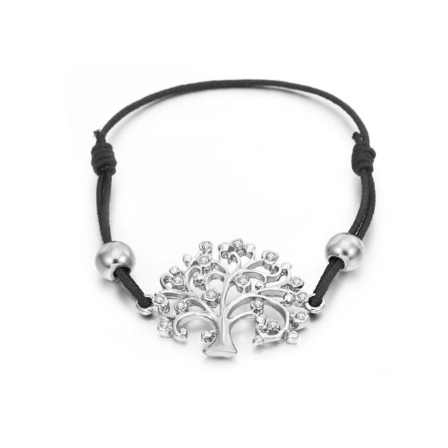 Tree Of Life Adjustable Cord Charm Bracelet silver 3 
