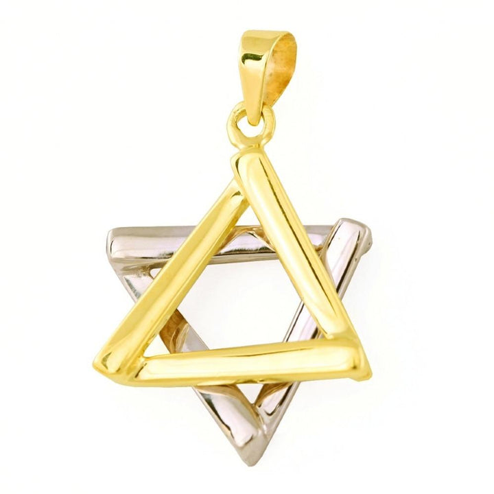 Two Tone Star Of David 16 inches Chain (40 cm) 