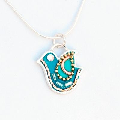 Wheat Branch Silver Dove Necklace Turquoise 