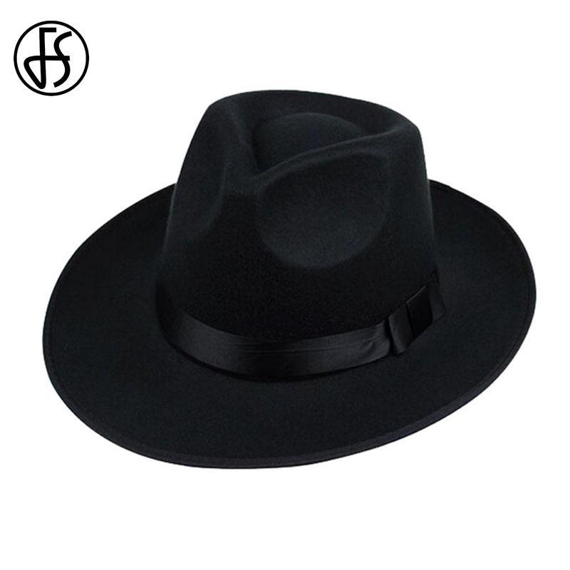 Wide Brim Fedora Hat For Men In Black / Gray / Brown –