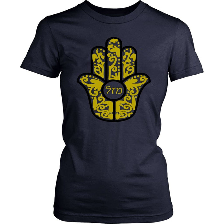 Women's Hamsa Mazel Tops T-shirt District Womens Shirt Navy XS