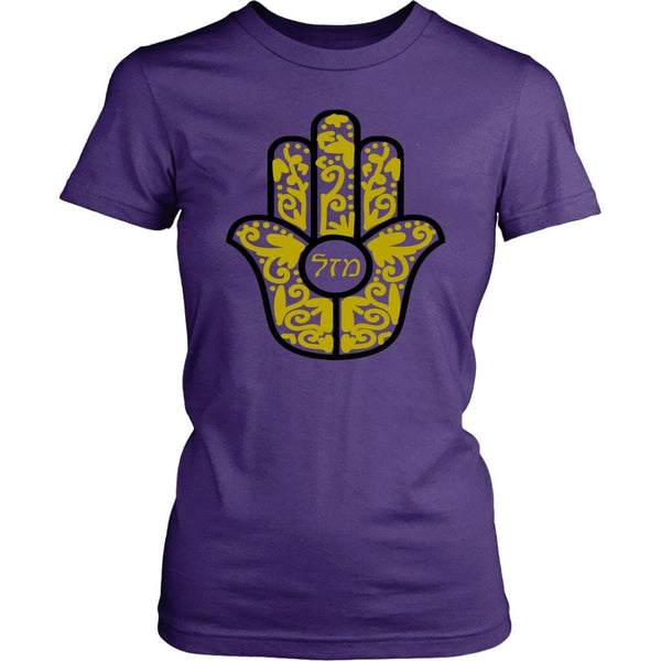 Women's Hamsa Mazel Tops T-shirt District Womens Shirt Purple XS