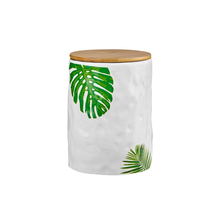 Palm Leaf Ceramic Cookie Jar-2