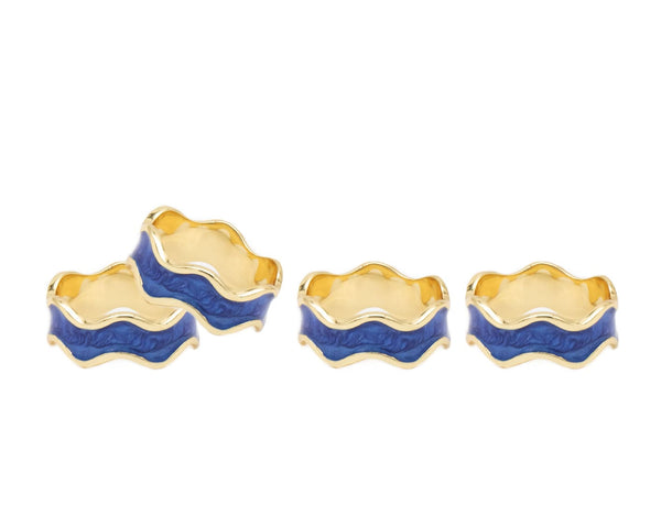 S/4 Blue Swirl Napkin Rings-0