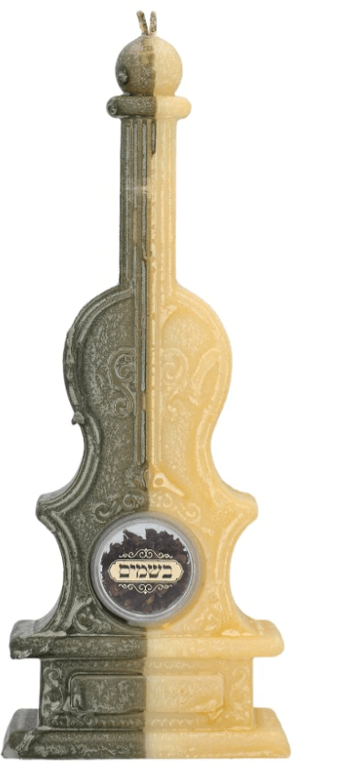 Violin Havdalah Candle With Besomim White Brown-0