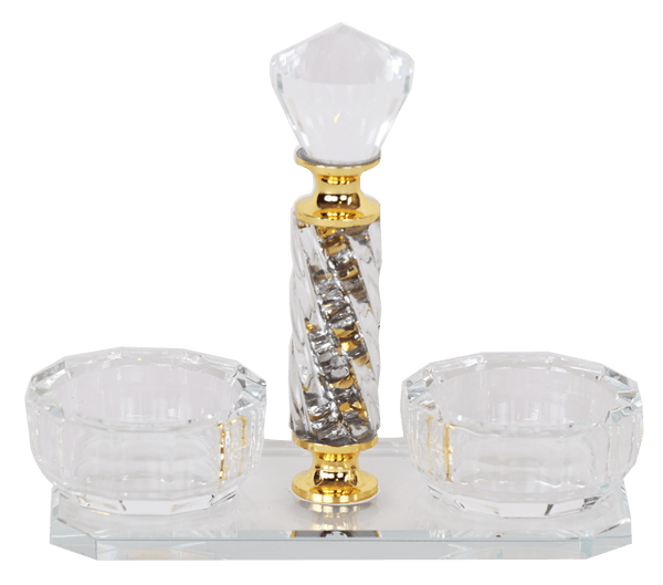 Crystal Salt & Pepper Holder Gold Decoration-0