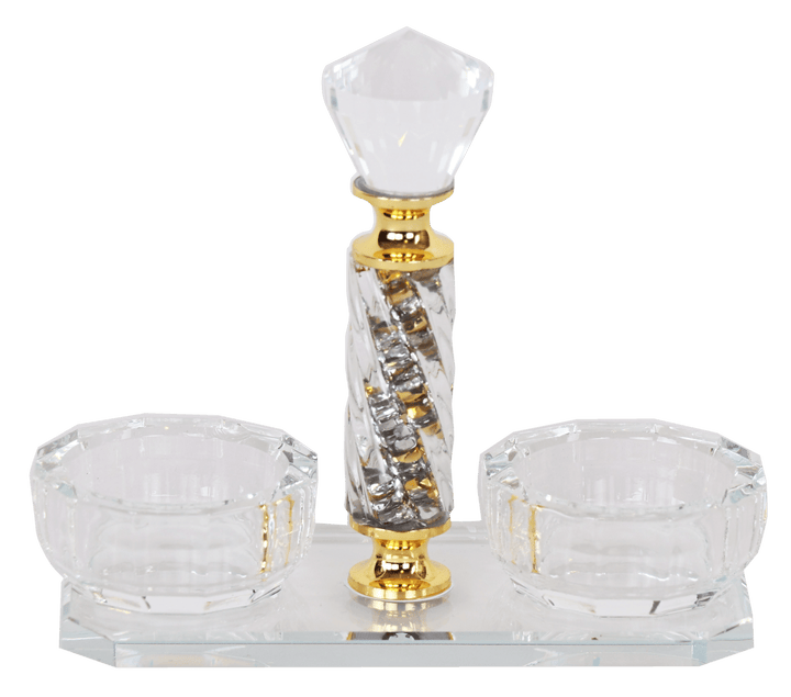 Crystal Salt & Pepper Holder Gold Decoration-0